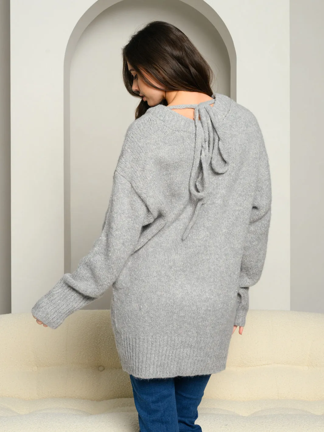 WOMEN'S LONG SLEEVE V-NECK SWEATER TOP
