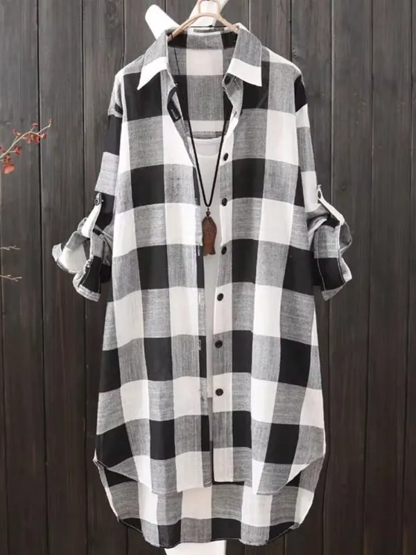 Women's Plaid Cotton Shirt