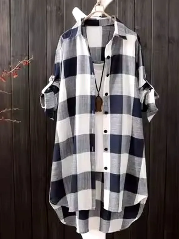 Women's Plaid Cotton Shirt