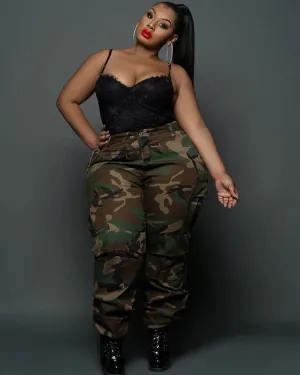 Women’s Plus Size Casual Camo Pants