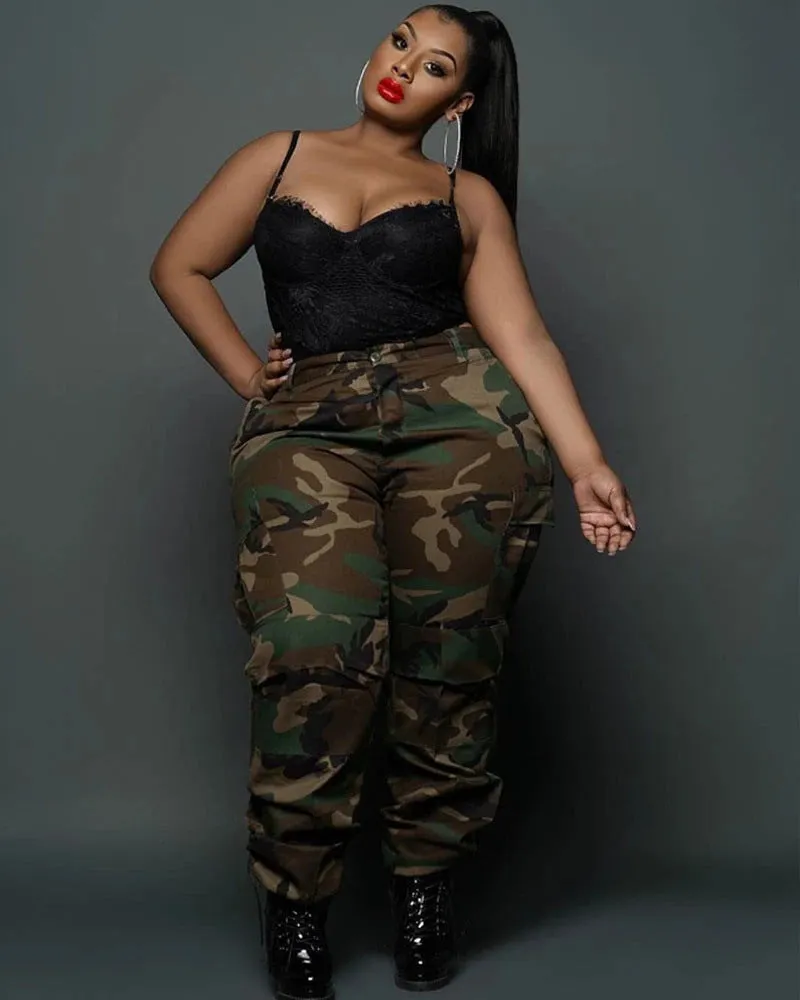 Women’s Plus Size Casual Camo Pants