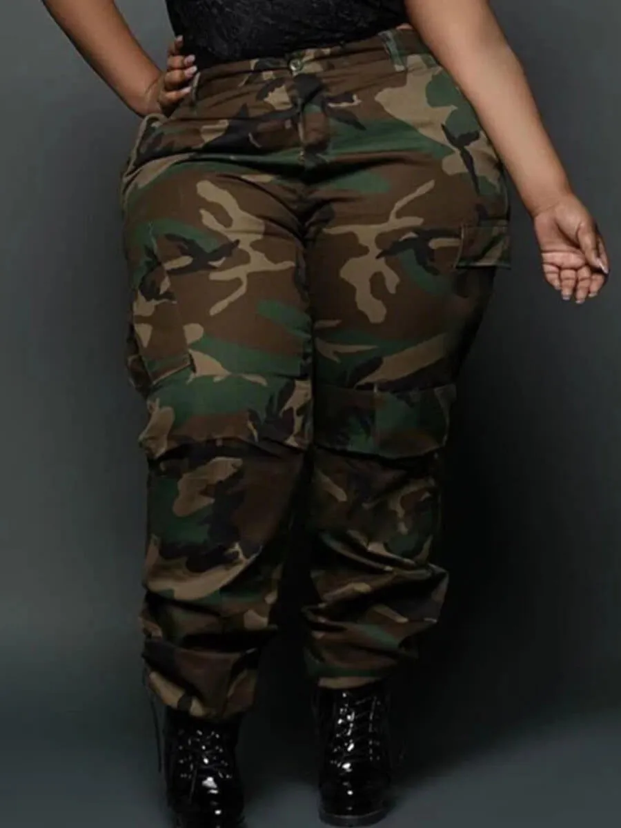 Women’s Plus Size Casual Camo Pants