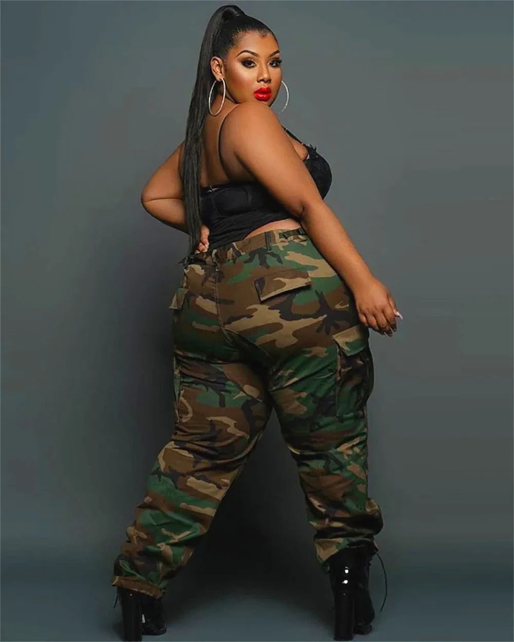 Women’s Plus Size Casual Camo Pants