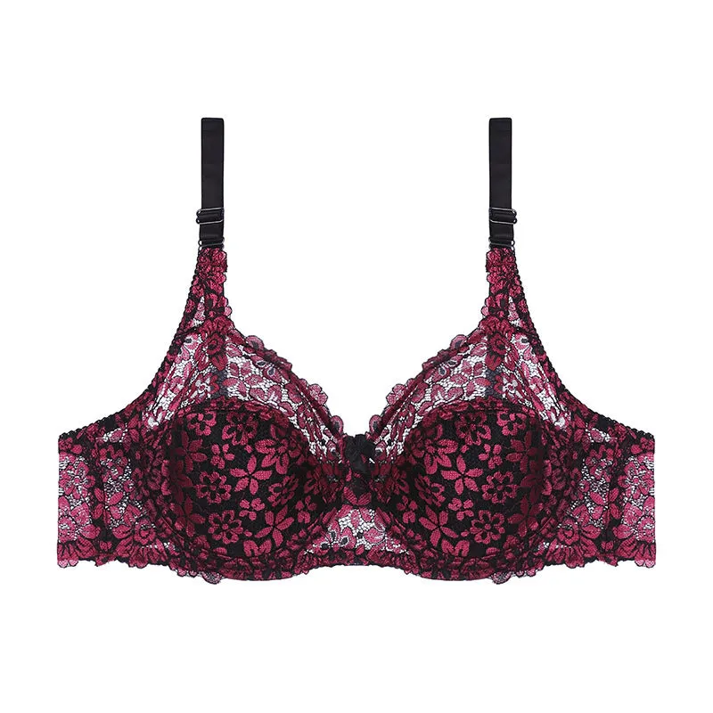 Women's Plus Size Lace Perspective Lingerie Fashion Bra