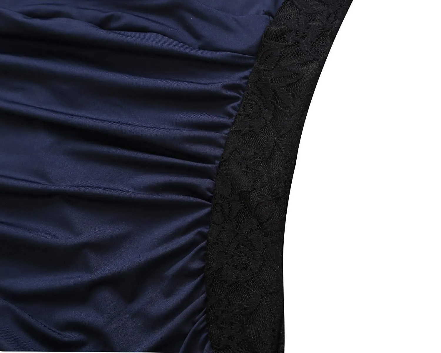 Women's V Neck Half Sleeve Ruched Lace Illusion Plus Size Night Out Cocktail Sexy Dresses