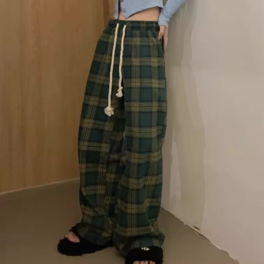 Women's Vintage Plaid Sweatpants