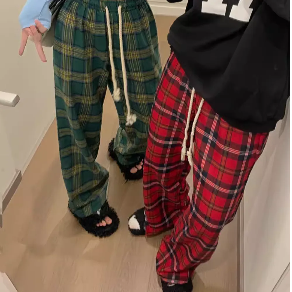 Women's Vintage Plaid Sweatpants