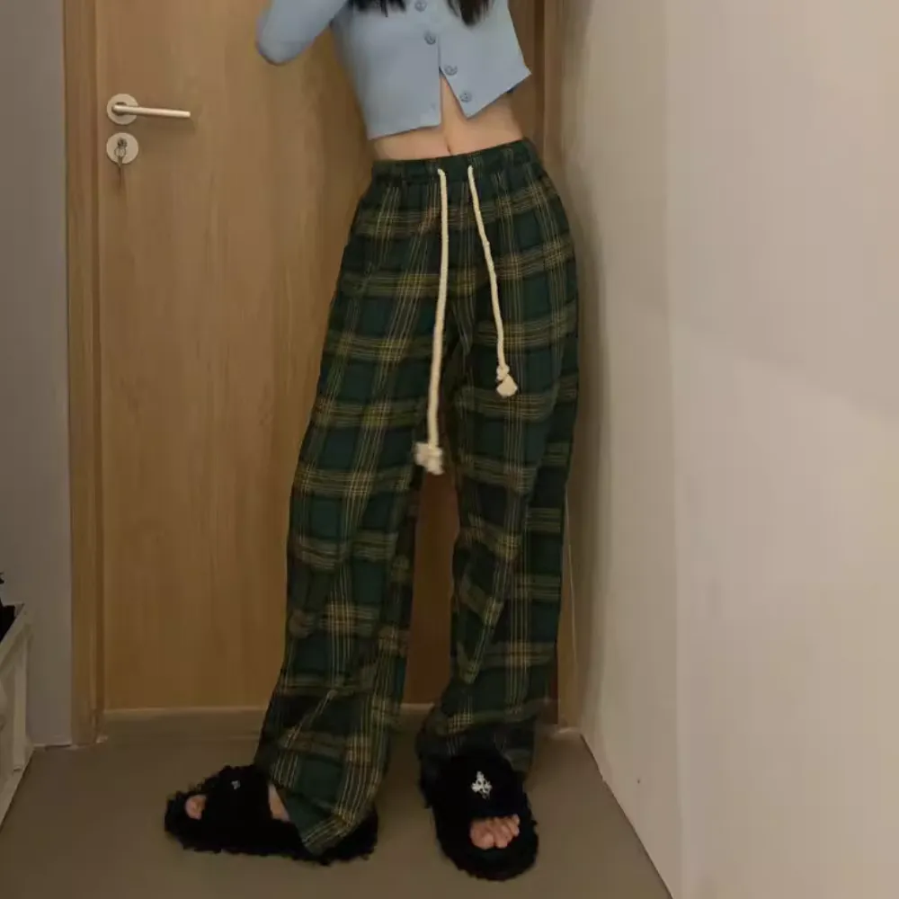 Women's Vintage Plaid Sweatpants