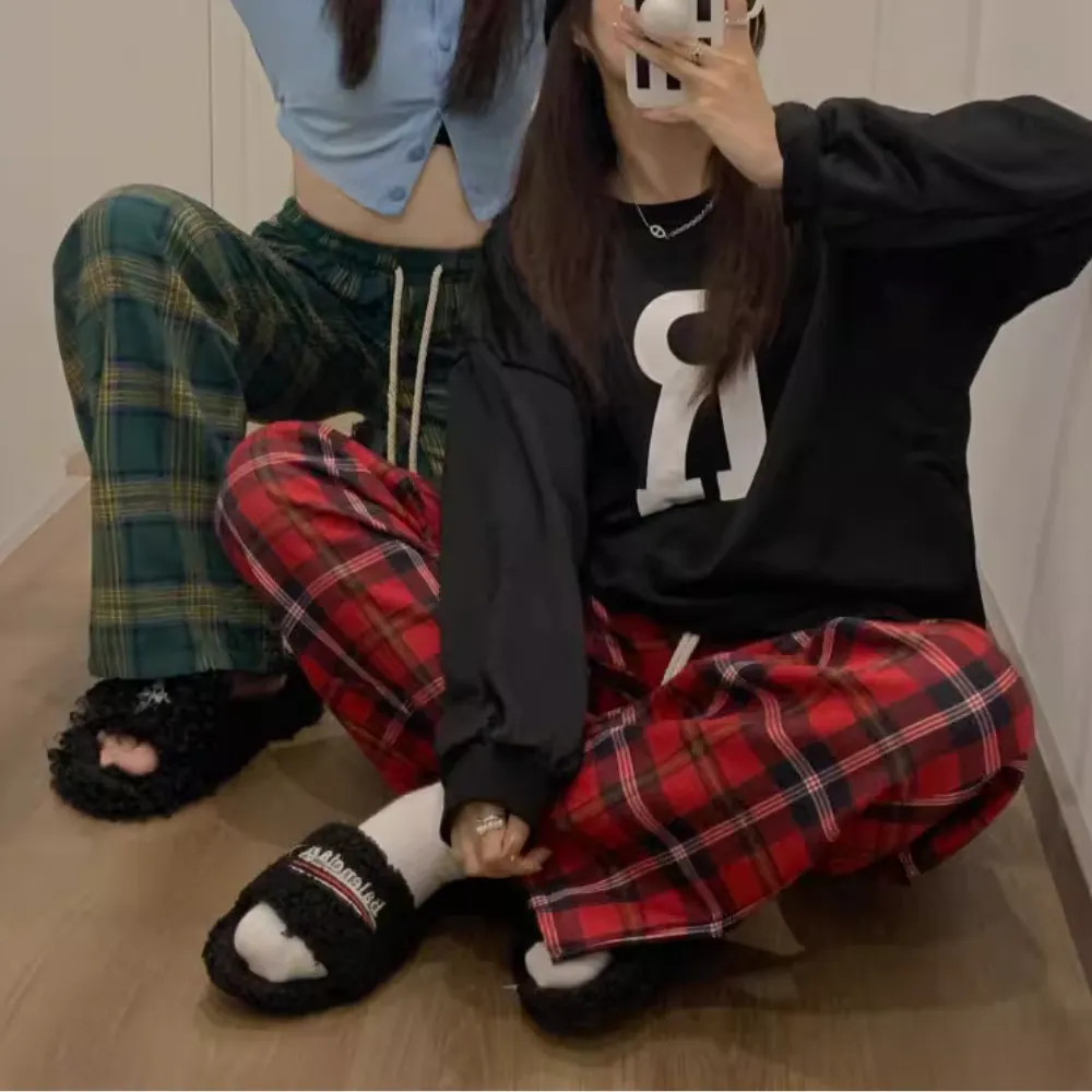 Women's Vintage Plaid Sweatpants