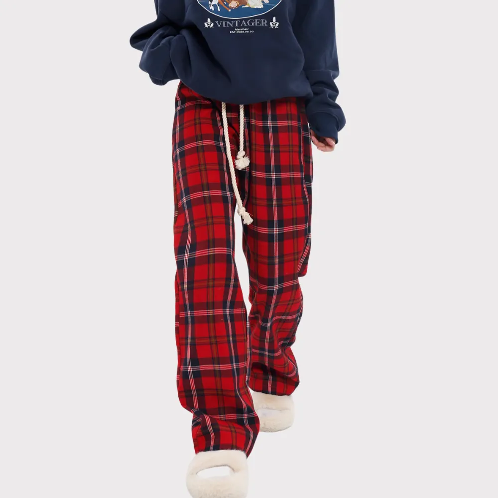 Women's Vintage Plaid Sweatpants