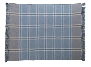 Woven Recycled Cotton Blend Throw w/ Fringe