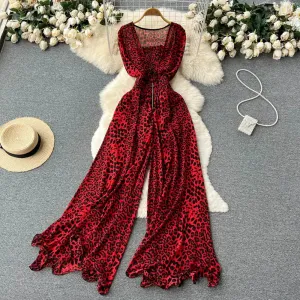 XFPV Women's Square Neck Sleeveless Jumpsuit Waistband Slim Loose Wide Leg Pants Romper Y2k Fashion Spring Summer 2025 SM11657