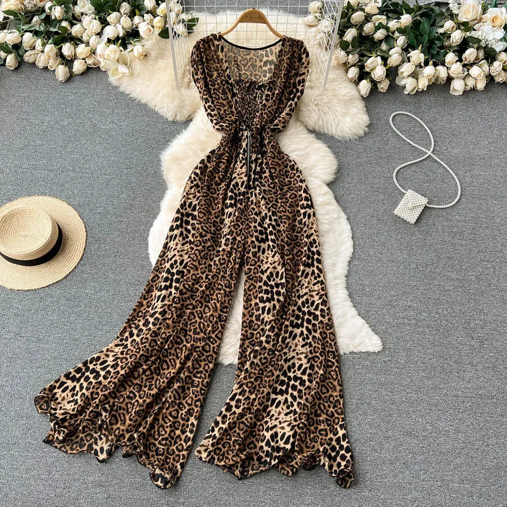 XFPV Women's Square Neck Sleeveless Jumpsuit Waistband Slim Loose Wide Leg Pants Romper Y2k Fashion Spring Summer 2025 SM11657