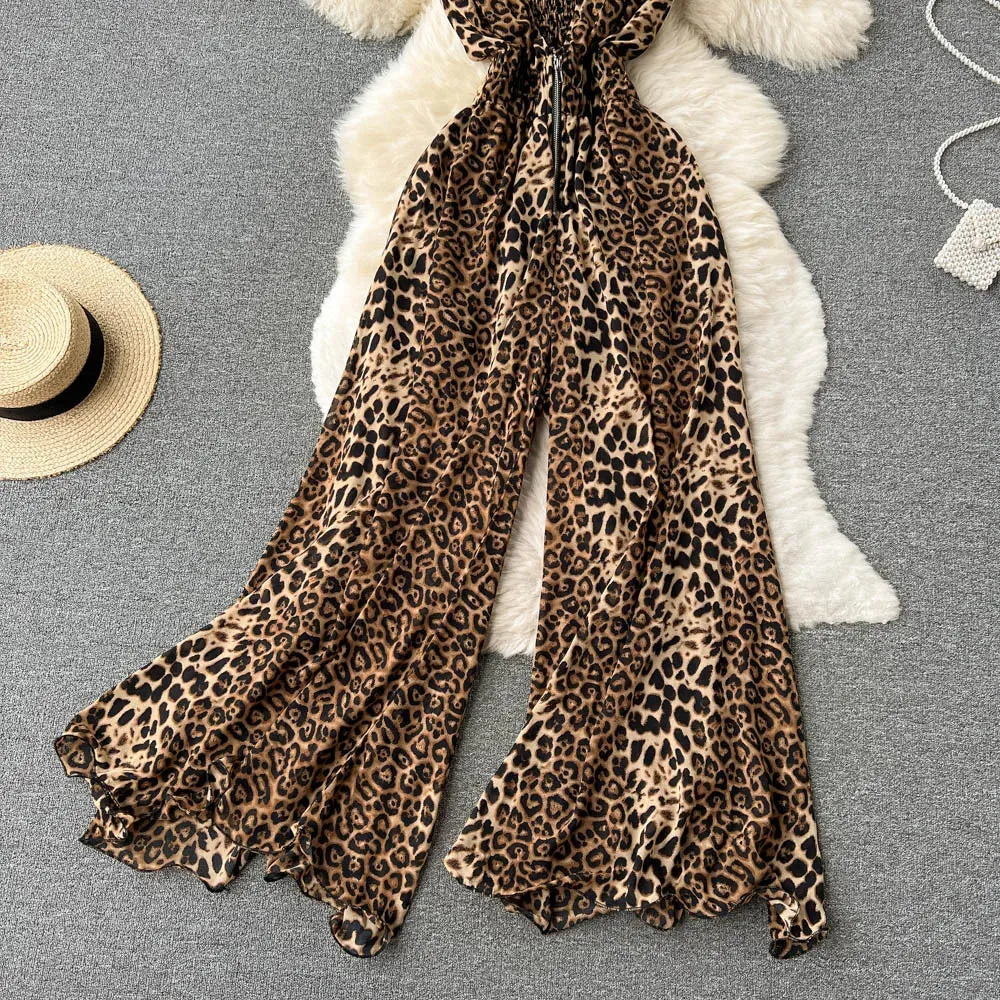 XFPV Women's Square Neck Sleeveless Jumpsuit Waistband Slim Loose Wide Leg Pants Romper Y2k Fashion Spring Summer 2025 SM11657
