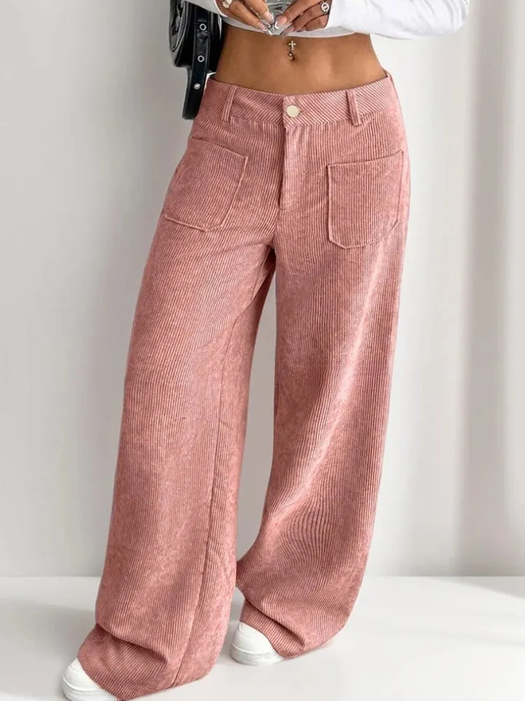 Y2K Velvet Ribbed Pants