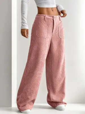 Y2K Velvet Ribbed Pants