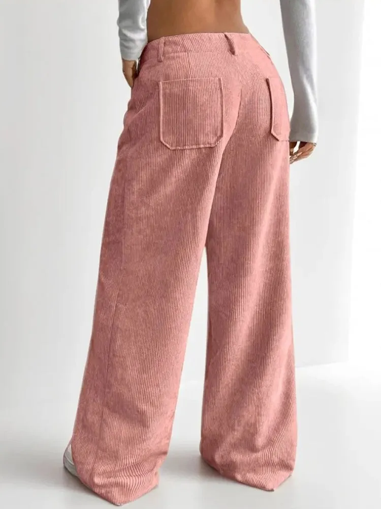 Y2K Velvet Ribbed Pants
