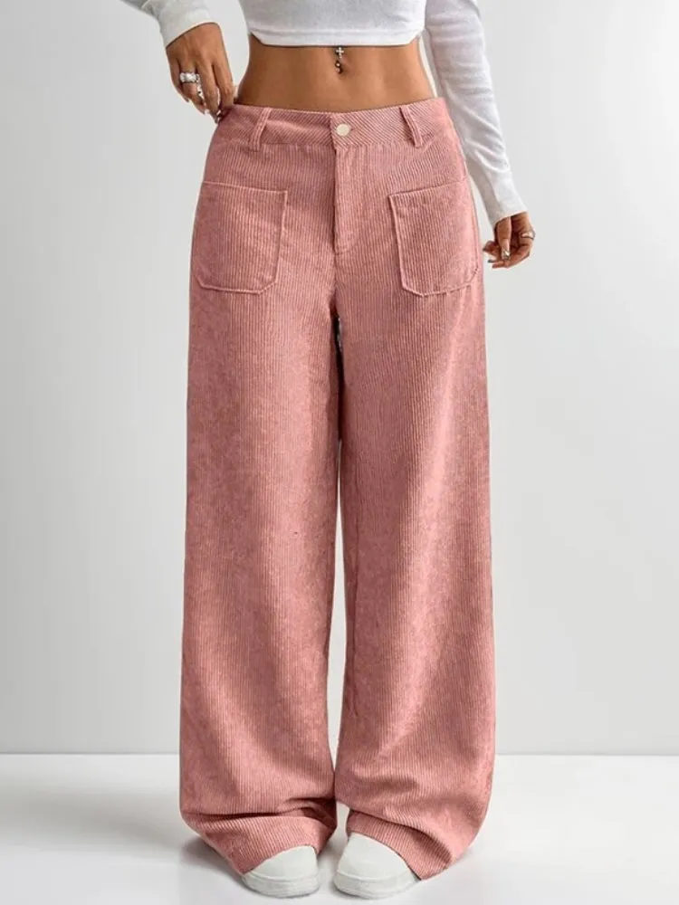 Y2K Velvet Ribbed Pants