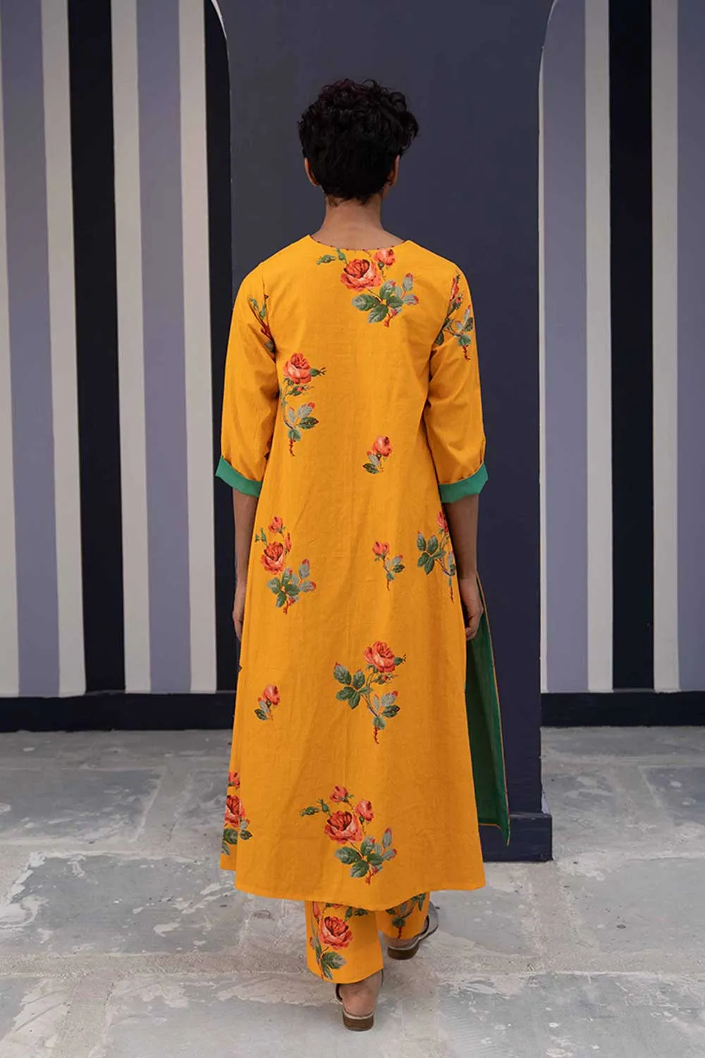 YAM   I   Granada GULKAND YELLOW KURTA SET 2  (KURTA & PANTS) COTTON YELLOW YAMBILLIE07