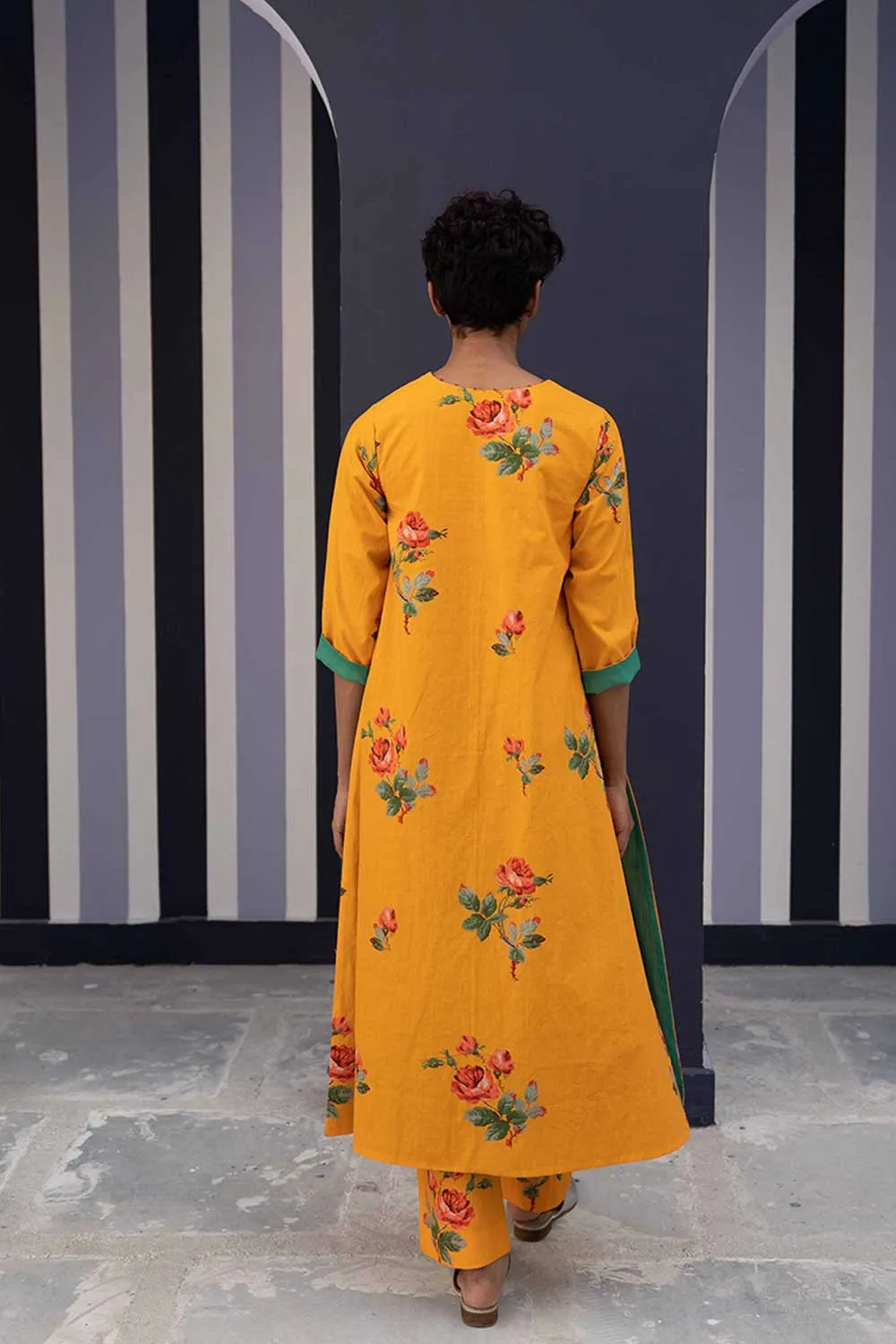 YAM   I   Granada GULKAND YELLOW KURTA SET 2  (KURTA & PANTS) COTTON YELLOW YAMBILLIE07
