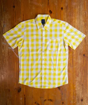 Yellow & White Buffalo Plaid Button Up
