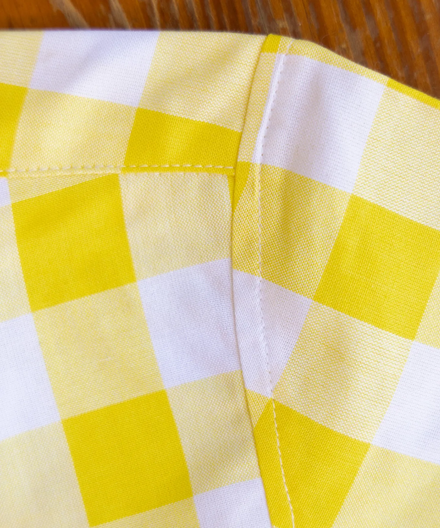 Yellow & White Buffalo Plaid Button Up