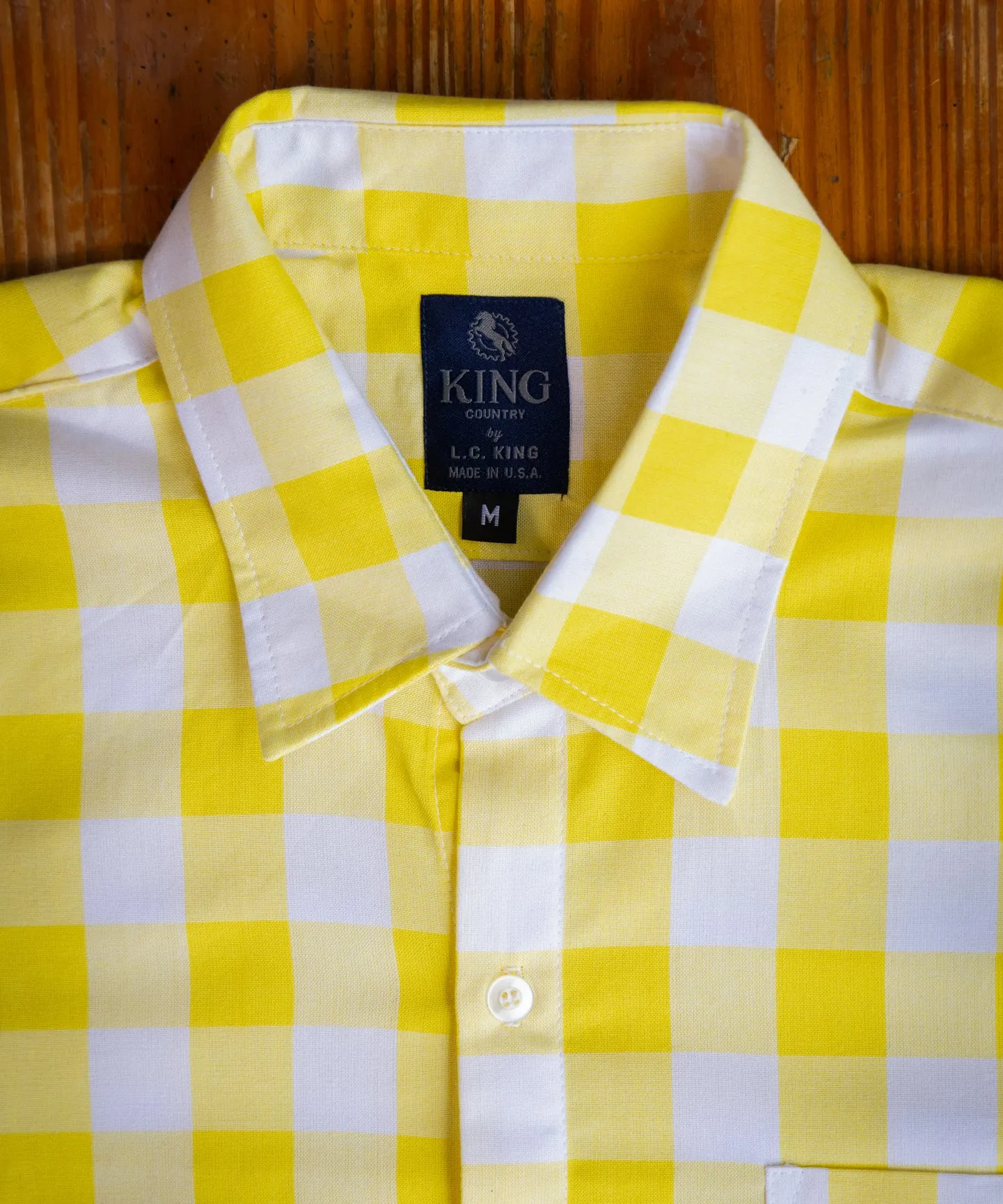 Yellow & White Buffalo Plaid Button Up