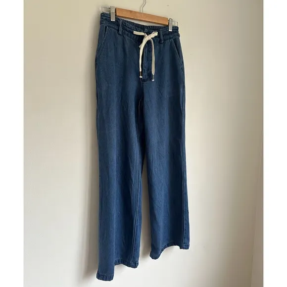 YFB Young Fabulous &amp; Broke • Wide Leg Drawstring Jeans in Medium Wash