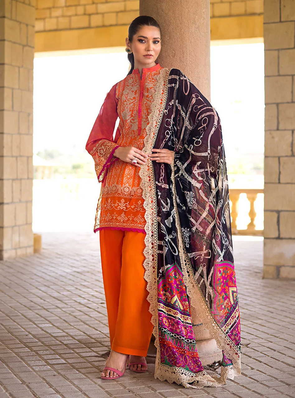 Zainab Chottani | Luxury Lawn '23 | MEHR E NAZ 7B
