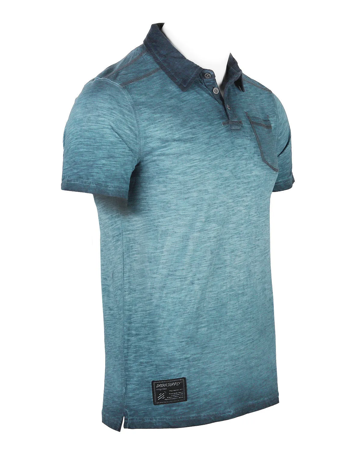 ZIMEGO Mens Short Sleeve Oil Wash Vintage Button Henley Pocket Polo T-Shirt
