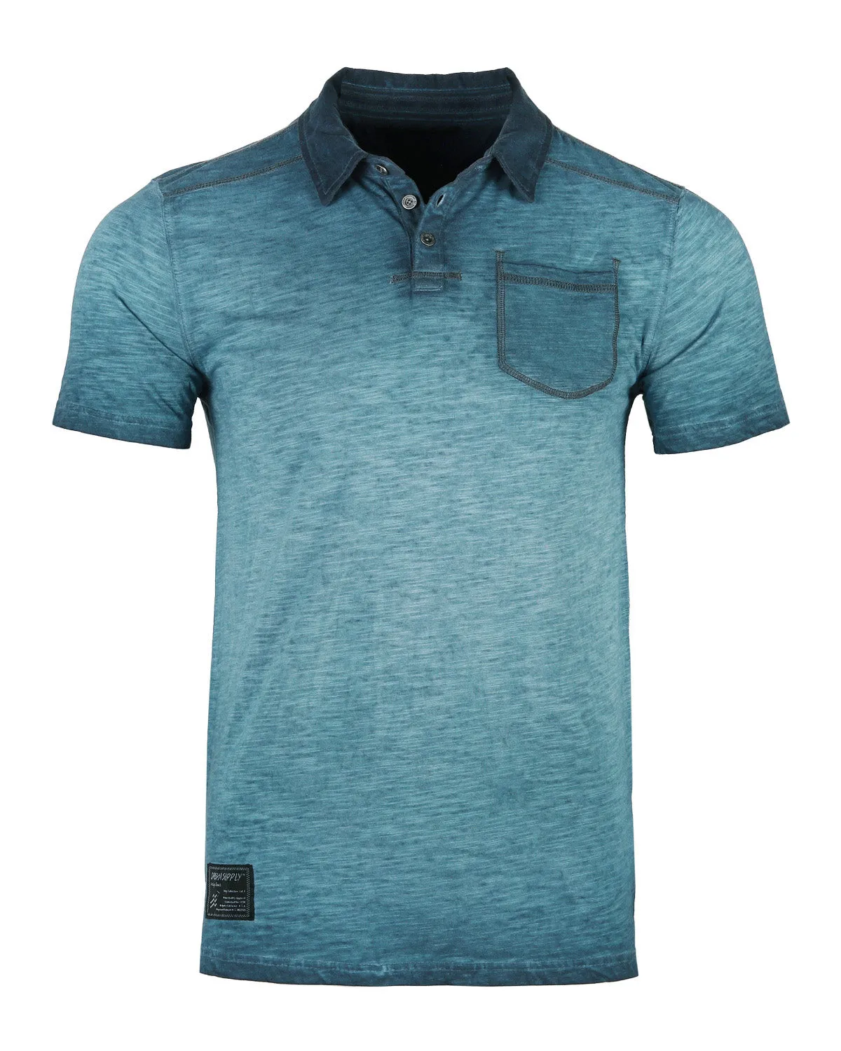 ZIMEGO Mens Short Sleeve Oil Wash Vintage Button Henley Pocket Polo T-Shirt