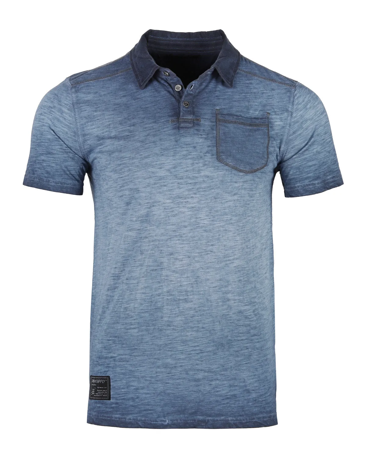 ZIMEGO Mens Short Sleeve Oil Wash Vintage Button Henley Pocket Polo T-Shirt